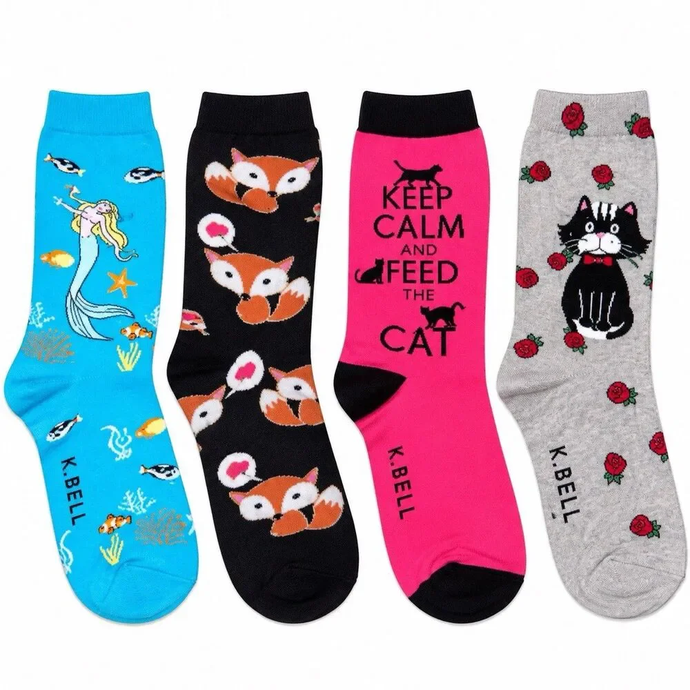 20 Pair Womens Socks Lot New Mixed K Bell Jordan Crew Knee High Novelty
